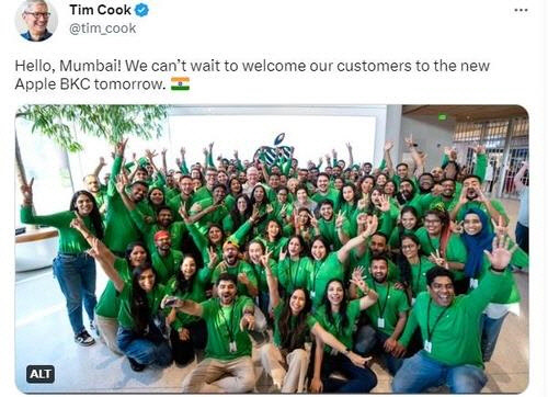 팀 쿡 애플 최고경영자(CEO)의 트위터 장면. 연합뉴스